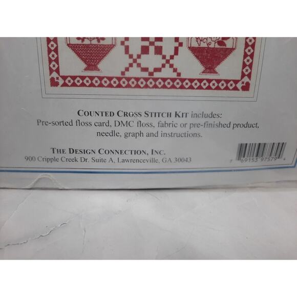 The Design Connection Counted Cross Stitch Kit Redwork Sampler 10.5x13.5 - Picture 4 of 5